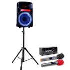 Kit Caixa Som XC-812 600w + Tripé1.80 + Mic Sem Fio