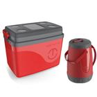 Kit Caixa Térmica 30L + Jarra Térmica 2,5L Vermelho Unitermi