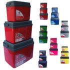 Kit Caixa térmica Cooler 7,5L + 15L + 30L Alça Tampa bandeja FloripaUnitermi Cerveja Praia Churrasco