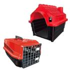 Kit Caixa Transporte e Casinha Dog Pet Shop Veterinário N4