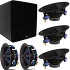 Kit Caixas de Som WaveOne + Subwoofer WSW8 - Preto