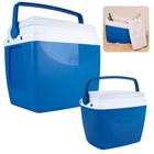 Kit Caixas Termicas 6 Litros + 26 Litros Azul com Alca Mor para Praia e Camping