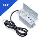 Kit Caixas Tomadas 4 Bl Basc 2 Tom 20A 1 USB Dados 1 Rj45