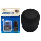 Kit Caixinha de Som Portátil Potente Bluetooth Preto Usb Micro Sd Rádio FM e Cartão de Memória 16GB Classe 10 de Celular