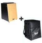 Kit Cajón Elétrico Preto/Natural + Capa Bag Luxo NobreTOK