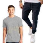 Kit Calça Jogger + Camiseta Casual Camisa Look Style Masculina 166