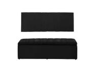 Kit Calçadeira e Painel Vitoria 120 cm Suede Preto - Renascer Decor