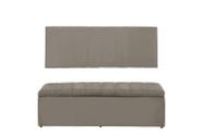 Kit Calçadeira e Painel Vitoria 138 cm Suede Bege - Topázio Decor