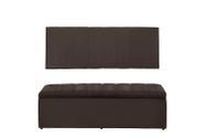 Kit Calçadeira e Painel Vitoria 138 cm Suede Marrom Claro - Renascer Decor