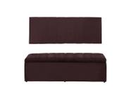 Kit Calçadeira e Painel Vitoria 158 cm Suede Bordô - Ecotec