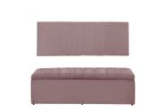 Kit Calçadeira e Painel Vitoria 158 cm Suede Rosê - Ecotec