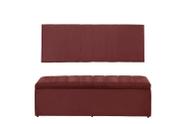 Kit Calçadeira e Painel Vitoria 158 cm Suede Vermelho - Topázio Decor