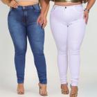 Kit Calças Plus Size Modelagem Cintura Alta Empina Bumbum Skinny