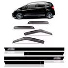 Kit Calha Chuva Honda Fit 2003 A 2008 + Friso Lateral