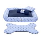 Kit Cama Caminha Casinha Pet Cachorro 4 Peças Tamanho M  60X60X10 Com zíper Lavável - SUHOMEDECOR