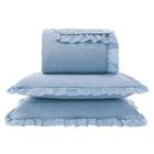 Kit cama casal delicato romance color - azul - 22