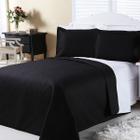 Kit Cama Colcha Cobre Leito Dual Color Preto e Branco Casal Padrão 03 Peças - Dupla Face