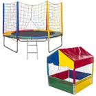 Kit Cama Elástica Pula Pula 2,44m Grande + Piscina De Bolinhas 1,00m Infantil Playground