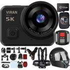 Kit Câmera De Ação VIRAN V10 5k Wifi 32gb Suporte Capacete Moto Peito Estabilizador Prova D'água