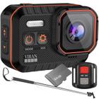 Kit Câmera de ação Wifi Viran SC02 Filmadora Sport 4k 60fps Controle Remoto + Memória 64gb + Bastão - CLICK