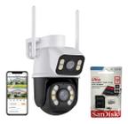 Kit Câmera de Segurança Dupla Wifi A28 Icsee Com Cartão De Memória 128gb