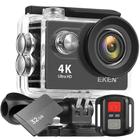 Kit Câmera Filmadora Eken H9R 4K Wi-Fi + Cartão 32GB Estabilizador de Imagem EIS Controle Remoto Sport
