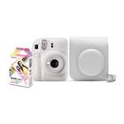 Kit Câmera Instax Mini 12 Branco com 10 fotos Macaron e Bolsa