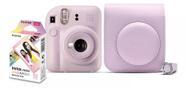 Kit Câmera Instax Mini 12 com pack 10 fotos e Bolsa Lilas