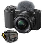 Kit Câmera Mirrorless Sony Zve10 Com Lente 16-50mm + Bolsa Com Alça Optisom