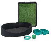 Kit Caminha Cachorro Cama Europa Sanitário Grama Pequeno