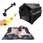 Kit Caminha Preto Animais Cães + Casa N2 Preto + Brinquedos