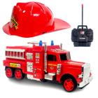 Kit Caminhão de Brinquedo Bombeiros de Controle Remoto com Chapéu