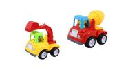 Kit caminhão de brinquedo infantil com escavadeira e bitoneira DM