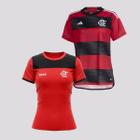 Kit Camisa Adidas Flamengo I 2024 Feminina + Camisa Flamengo Grasp Feminina Vermelha