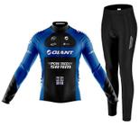 Kit Camisa Ciclismo Giant Longa C/ Calça Espuma Refletivo Uv