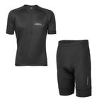 Kit Camisa Ciclismo Masculina Tam G Preta UV30+ Dryfit + Bermuda Atrio