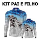 Kit Camisa de Pesca Pai e Filho Igual com Proteção Solar Adulto e Infantil - NEW FISHER