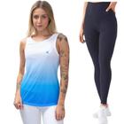 Kit Camisa Regata Feminina Legging Calça Academia Corrida Yoga Pilates Dry Tecido Leve Proteção UV50