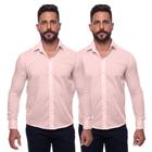 Kit Camisa Social Masculina Manga Longa Slim 2 Cores Iguais