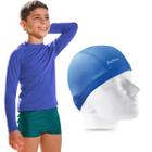 Kit Camisa Térmica Infantil Proteção Solar Com Toquinha Natação Hidroginástica Menino Menina Unissex