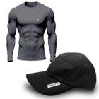 Kit Camisa Térmica Masculina UV Segunda Pele Protação Solar 50+ Manga Longa Dry Fit + Boné - Make Peace