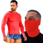 Kit Camisa Térmica Proteção Solar Com Balaclava Bandana Masculina Manga Comprida Air Soft Lenço Corrida Ciclismo - SIGMA