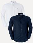 Kit Camisas Masculinas Tommy Hilfiger Regular Core Oxford Azul Marinho/Branca 2UN