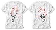 Kit camiseta amo você dia dos namorados corações amor