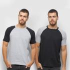 Kit Camiseta Básica Raglan Masculina c/ 2 Peças