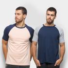 Kit Camiseta Básica Raglan Masculina c/ 2 Peças