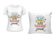 Kit Camiseta + Capa para Almofada Dia Das Mães Tema VOVÓ Presente Melhor Homenagem Avó