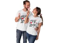 Kit Camiseta Casal Dia dos Namorados Noivos Casados Branca