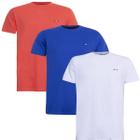 Kit Camiseta Industrie Básica Bordada França Algodão Premium Masculina 3 peças Cores