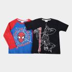 Kit Camiseta Infantil Marvel Spider Man 2 Peças